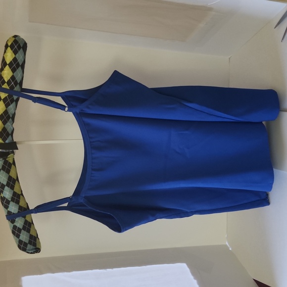 Rhyme Los Angeles Royal Blue Lace S/S Blouse, Feminine, Delicate - Picture 2 of 14